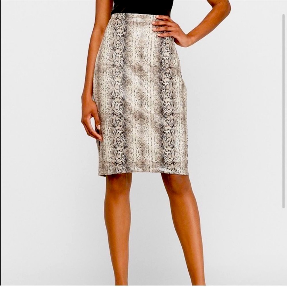 NWT Shiny Snakeskin Pencil Skirt